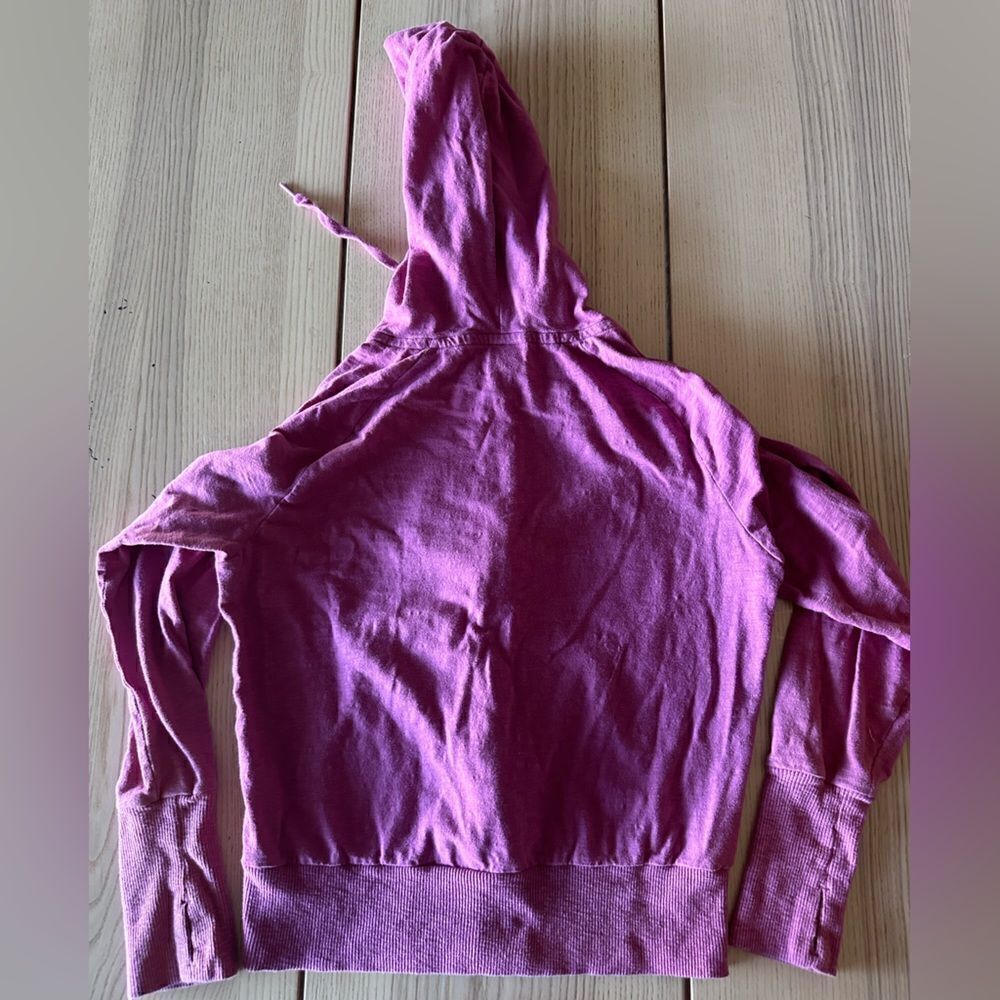 PINK by Victoria Secret light weight logo zip up hoodie with front pocket pink M - Picture 2 of 5